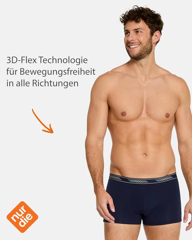 Detalle 2 de Nur Der 6er Pack Boxer Cotton 3D-Flex aus Baumwolle – enge Boxershorts für Bewegungsfreiheit