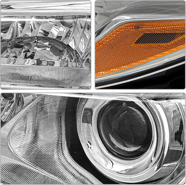 Detalle 2 de ADCARLIGHTS 2015-2017 Toyota Camry Headlight Assembly (Left & Right) Chrome Housing Pair — W/O Bulbs