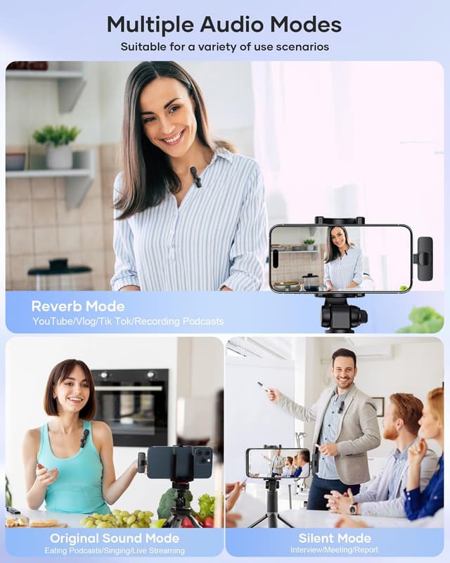 Detalle de KUKIHO Wireless Lavalier Microphone 2 Pack