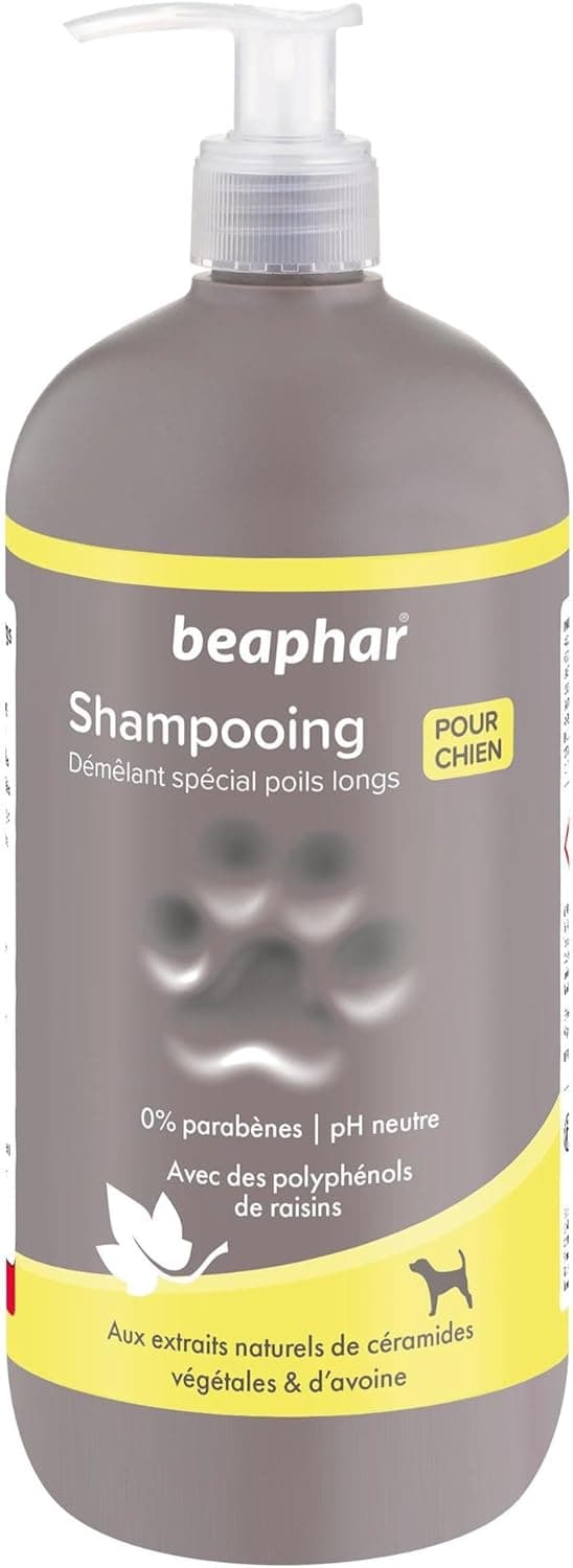 Detalle de BEAPHAR Shampoing Premium démêlant pour chien à poils longs – céramides végétales & avoine, pH neutre, 750 ml