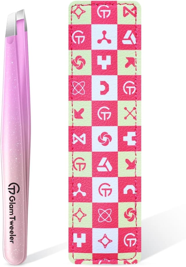 Detalle de Expert slant tip tweezers 95mm leather case