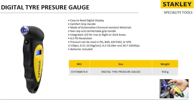 Thumbnail 4 de STHT80874-0 testeur de pression pneu digital