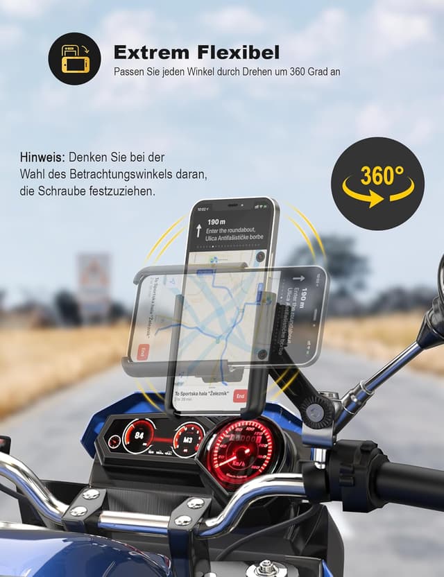 Thumbnail 5 de Grefay Handyhalterung Motorrad 360° Drehbar