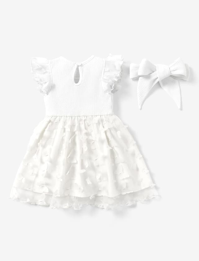 Detalle de PATPAT Manica Corta Baby Girl in Tulle con Pom Pom Party Dress “Princess”