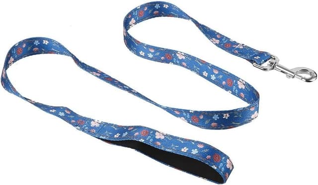Detalle de Eco Chic Recycled Double-Sided Reflective Dog Lead (Floral Navy, Medium/Large)