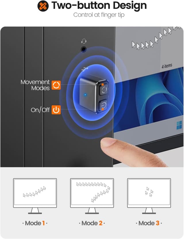 Detalle de Meatanty Metal Mouse Jiggler (UK Design) – undetectable USB cursor mover with 3 smart modes