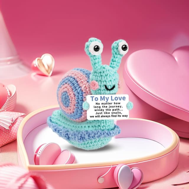 Thumbnail 6 de Hoedia Hand-Crocheted Snail Plush Gift (Positive Emotional Support) for Valentine’s, Anniversary, and Birthday