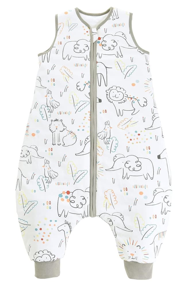 Detalle de Chilsuessy Baby Schlafsack mit Füßen 2,5 Tog Ganzjahr Happy Zoo (70 cm, Baby-Höhe 80–90 cm)