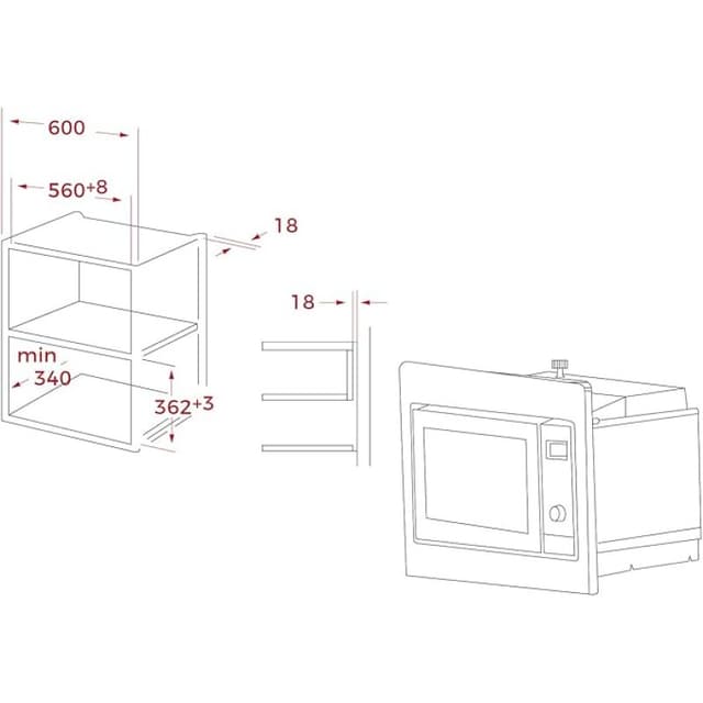 Detalle de Teka MWE 202 FI Microondas integrable 20 l