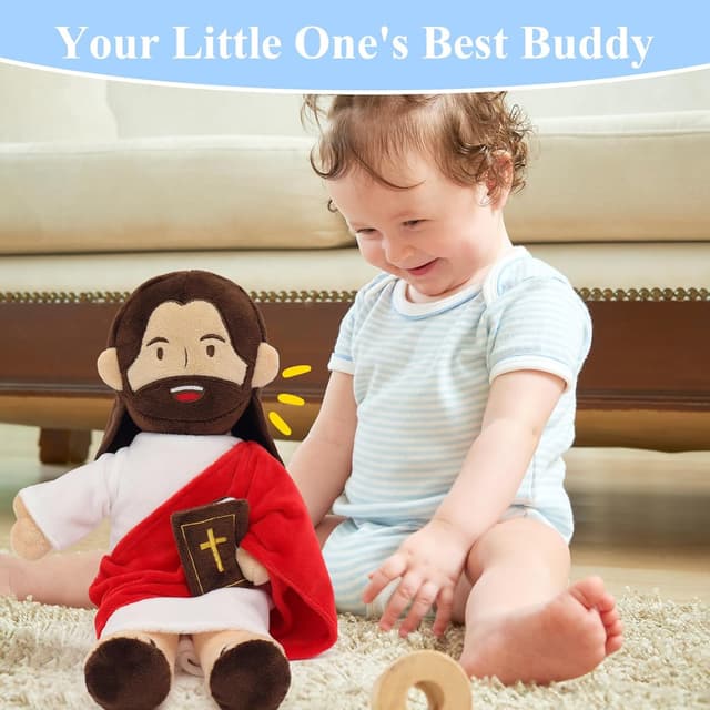 Thumbnail 6 de Yelakey 13.4-inch Talking Jesus Plush Toy with 20 Bible Verses and 3 Bible Songs