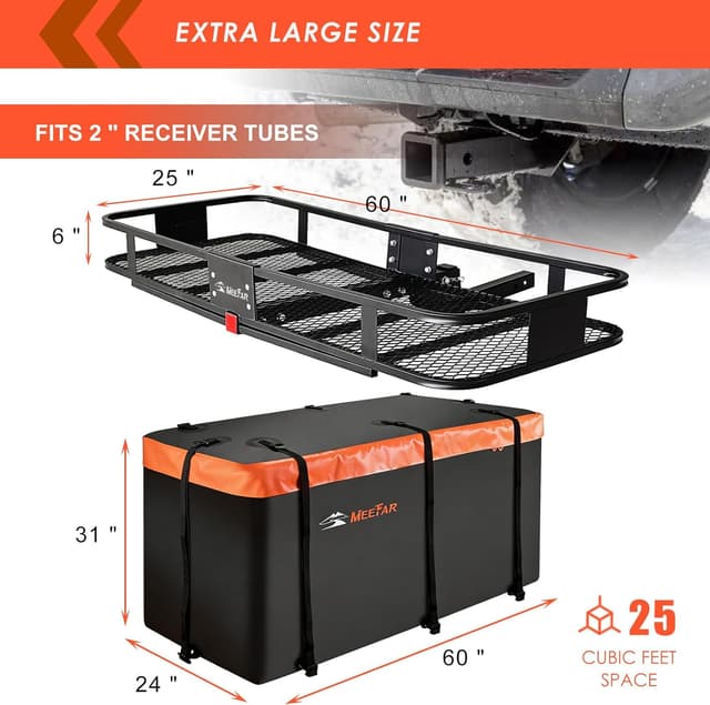 Detalle 2 de Cargo carrier basket 500 lb hitch mount