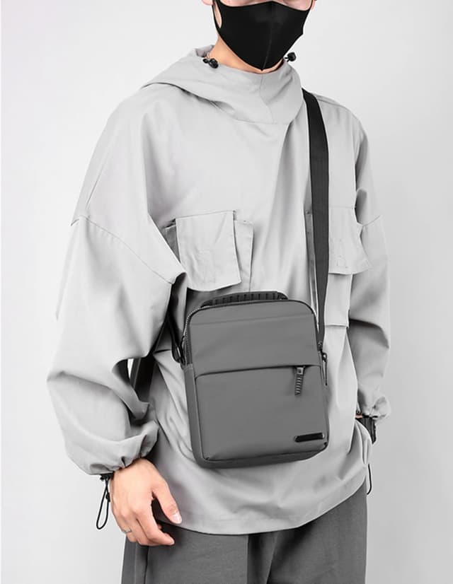 Detalle de Herren-Schultertasche / Umhängetasche Herren aus PU mit wasserdichtem Crossbody-Design