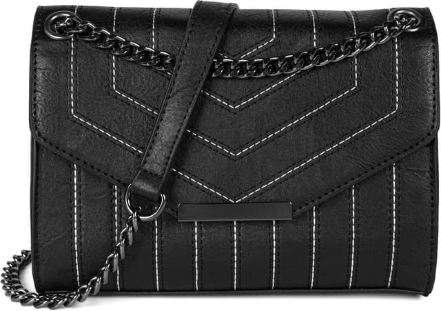 Detalle de styleBREAKER Mini borsa a tracolla da donna con cuciture colorate e catena regolabile 02012308