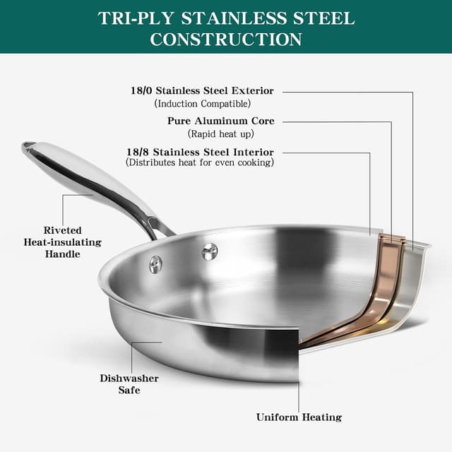 Thumbnail 4 de EWFEN 11-Piece 3-Ply Stainless Steel Cookware Set