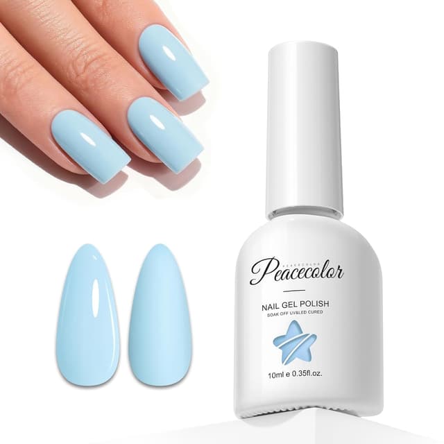 Detalle de PEACECOLOR UV-Gel Nagellack Blau (10 ml) für UV/LED – Starter für Maniküre & Nail Art