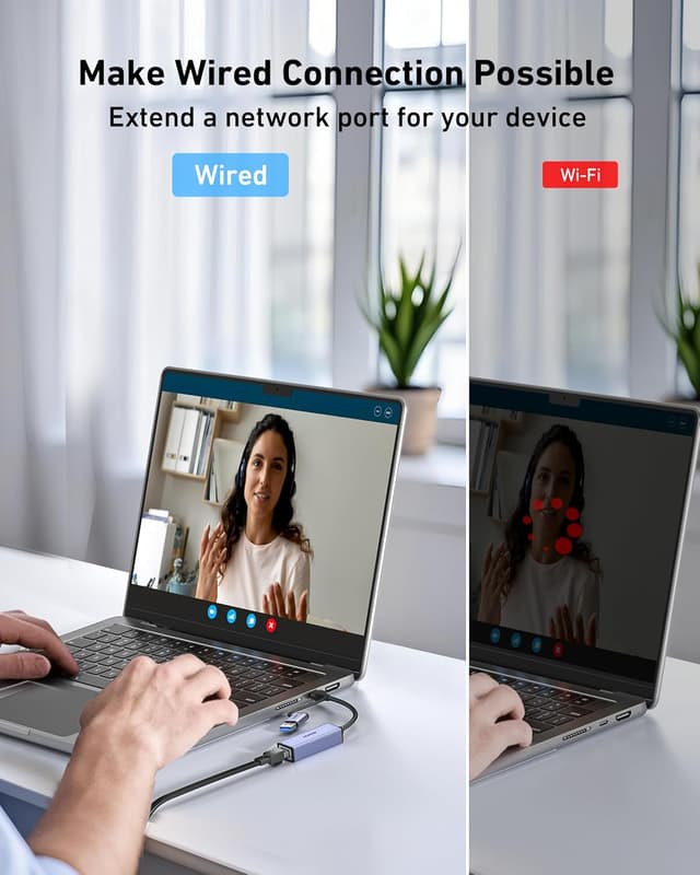 Detalle 2 de BENFEI USB 3.0 to Ethernet Adapter 1000Mbps 🖧