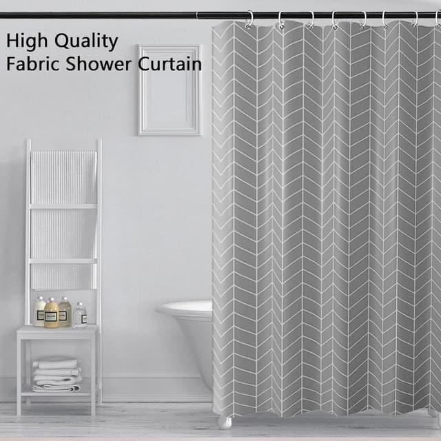 Thumbnail 6 de Rideau de douche KAIMEIYU en polyester gris 180 x 200 cm avec 12 crochets