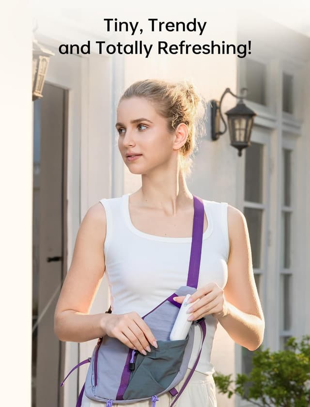 Detalle de JISULIFE Mini Handventilator 3-in-1 (USB, Powerbank & Taschenlampe) – kompakt für Reisen