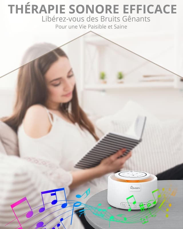 Thumbnail 6 de HOMGEN Machine à bruit blanc 30 sons, 30 niveaux de volume