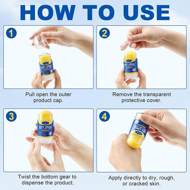 Detalle 2 de 60% Urea Cream Stick with 2% Salicylic Acid (1.4oz, 2-pack) for Cracked Heels & Calluses