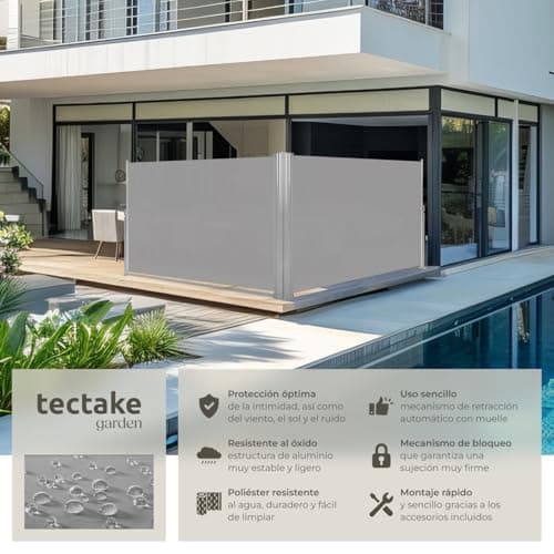 Thumbnail 1 de tectake® Toldo Lateral Retráctil ☀️ 200x600 cm Gris