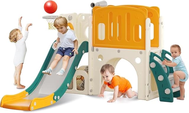 Imagen de hoopyosms Tobogán Infantil con Escalera y Baloncesto en OfertitasTOP