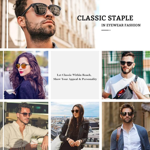 Thumbnail 1 de GQUEEN Horn Gestell Halbrahmen Sonnenbrille