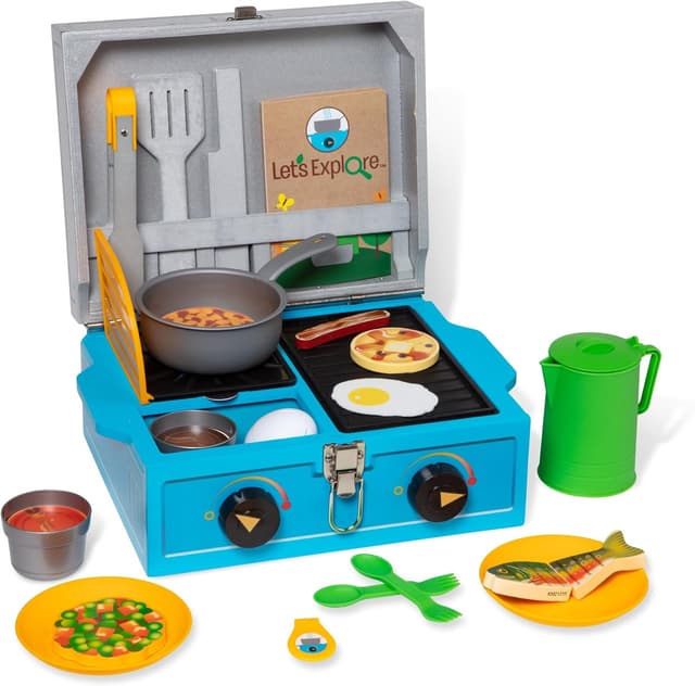 Detalle de Melissa & Doug Let’s Explore – Set da Gioco Cucinare all’Aperto in Legno (27 pezzi), per bambini 3+ anni