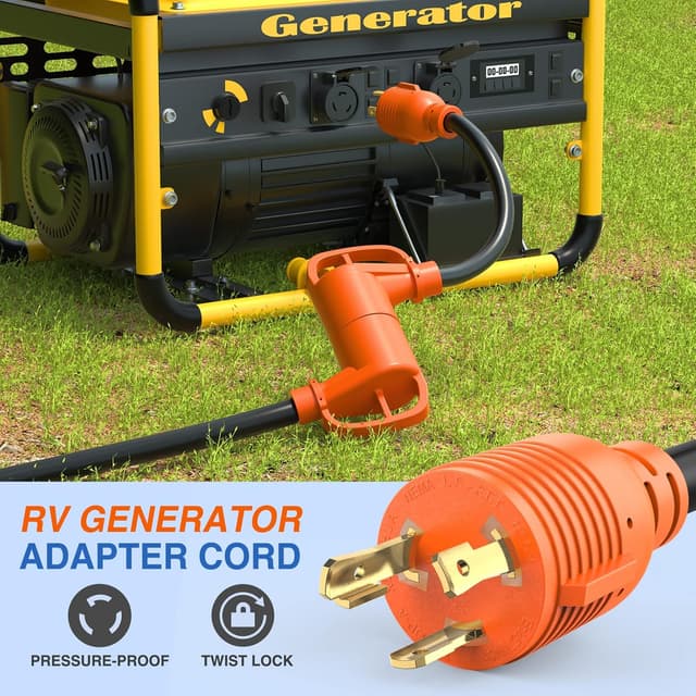 Detalle de Nilight RV Generator Adapter Cord (30 Amp L5-30P to TT-30R, 10 AWG, 14.3 in)