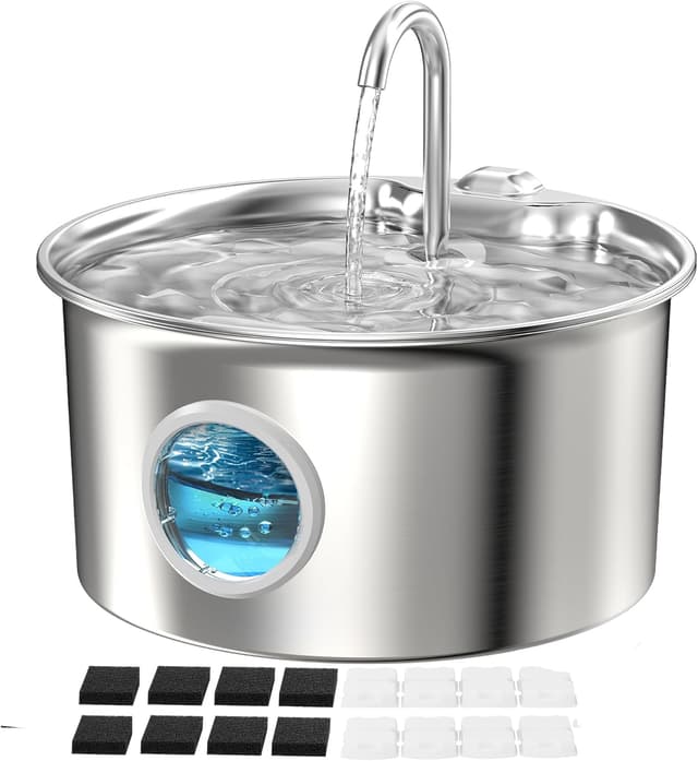 Detalle de Katzenbrunnen Edelstahl 2,6 L für Katzen