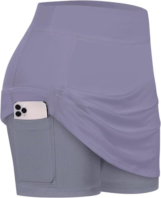 Detalle de BLEVONH Women’s Summer Tennis Skorts with Shorts Underneath, Pickleball & Workout Golf Skorts with Pockets