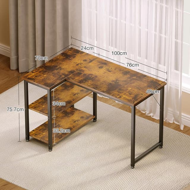 Detalle de Coleshome Gaming Tisch Eckschreibtisch 100x70 cm