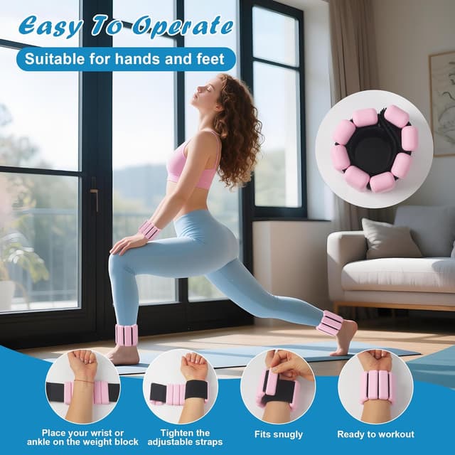 Thumbnail 3 de BUCOMTU 2 pezzi pesi da polso e caviglia 900 g