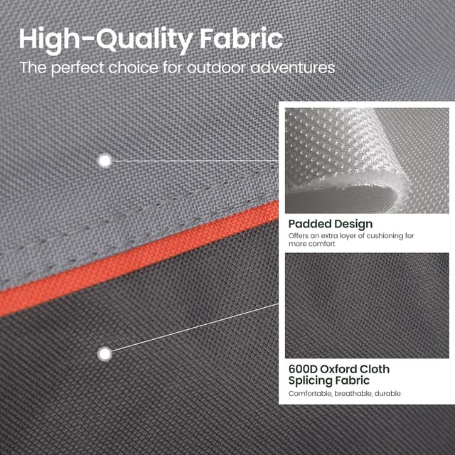 Detalle 2 de HIGH POINT SPORTS Campingstuhl faltbar im 2er-Set bis 102 kg – mit Getränkehaltern, Armlehnen & Seitentasche