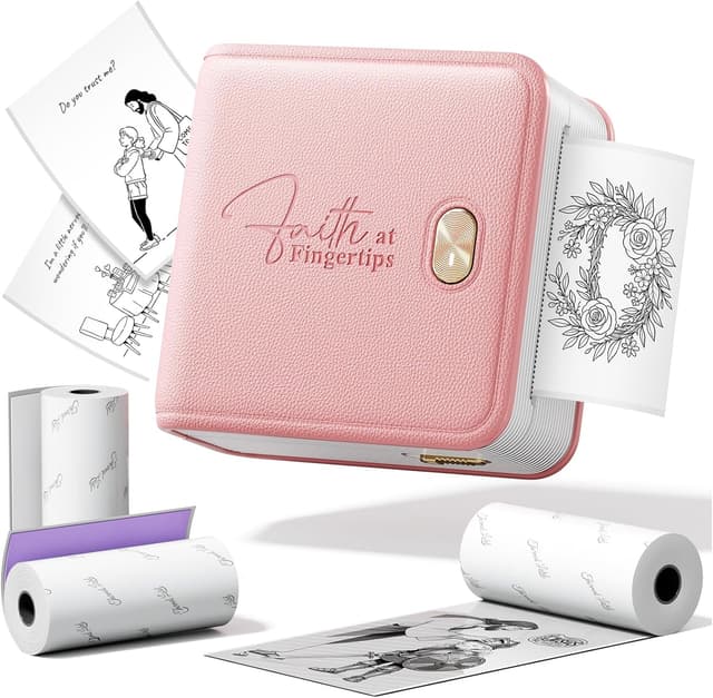 Detalle de FaithTag Pink Bible Study Supplies F21 Kit for Bible journaling stickers and verse printing