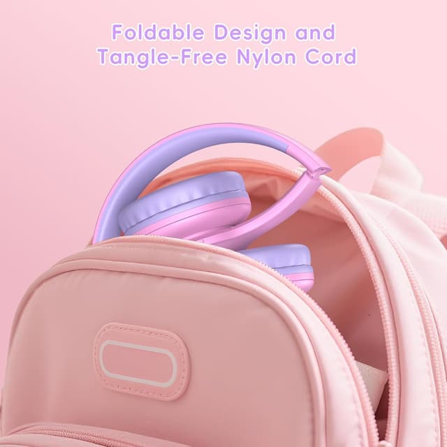 Thumbnail 6 de Candy Bila 6.0 Bluetooth Kinder-Kopfhörer mit LED, HD-Mikrofon, 85 Std. Laufzeit & Lautstärkebegrenzung (85/94 dB) – Rosa