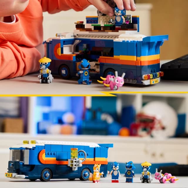 Detalle de LEGO Sonic Team Sonics Kommando-Truck 77006 (747 Teile) – Truck-Set für Missionen mit Sonic
