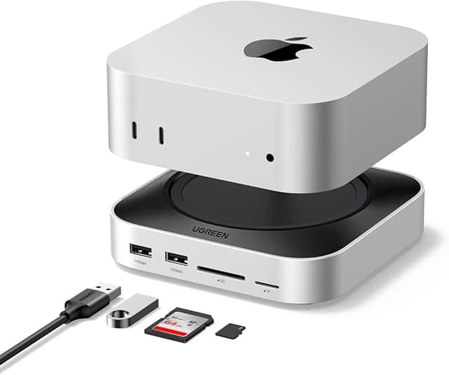 Detalle de UGREEN Docking Station Mac Mini M4 M4 Pro 🚀 10 en 1 con SSD y puertos