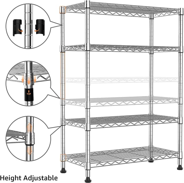 Detalle 1 de Storage shelving steel 1000 lbs, 4-tier rack