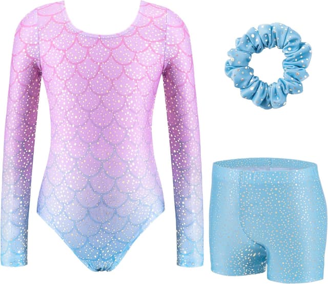 Detalle 1 de Arshiner Justaucorps fille pailleté, 3 pièces