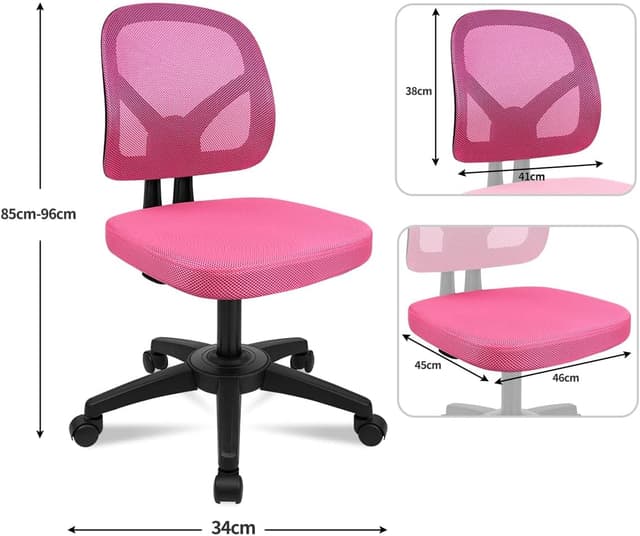 Detalle de Silla ergonómica sin reposabrazos con soporte lumbar