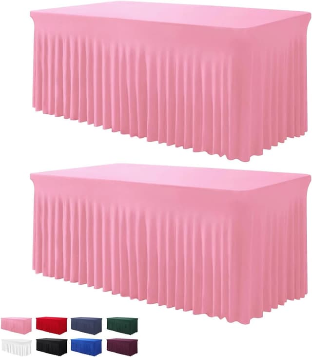Detalle de BDDC Table Skirts 6ft 2-Pack Pink 🍽