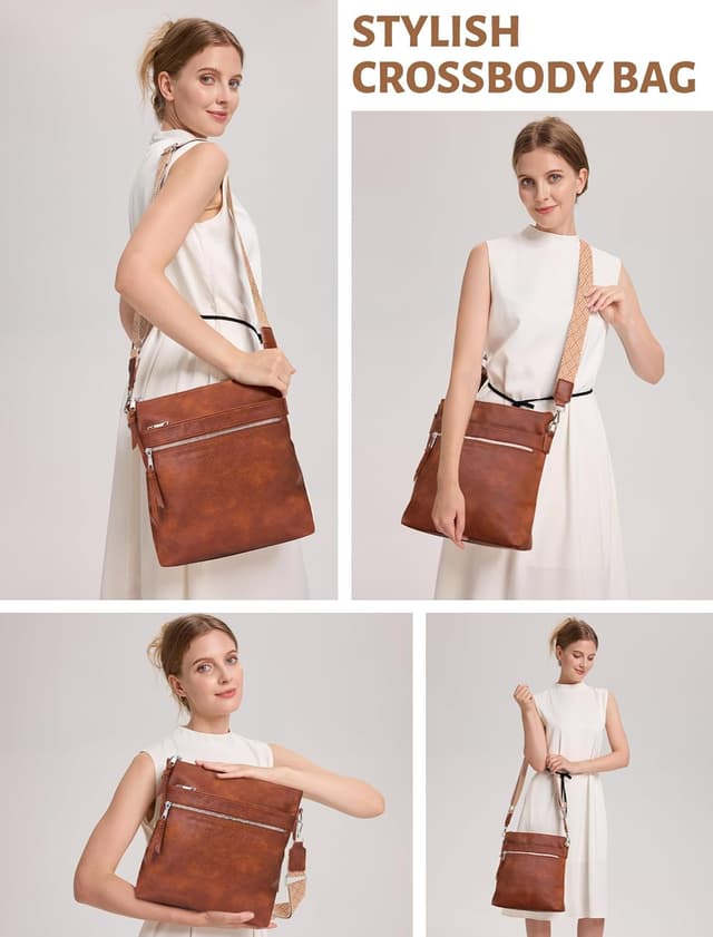 Detalle 2 de MOCOCITO Umhängetasche Damen im Crossbody-Style mit breitem, verstellbarem Gurt (29 x 27 x 7,5 cm)