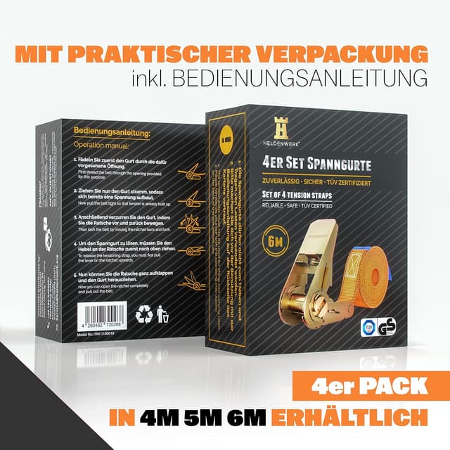 Thumbnail 5 de HELDENWERK Spanngurte 4 Stück 6m