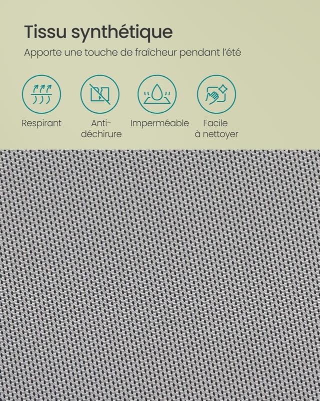 Detalle 2 de SONGMICS chaise de jardin pliable 150 kg