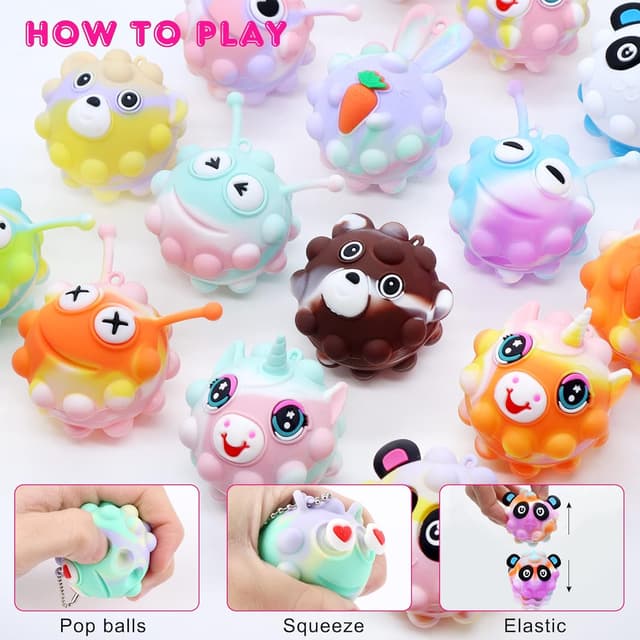 Thumbnail 2 de KissFree Easter Animal Pop Fidget Balls 18 Pack