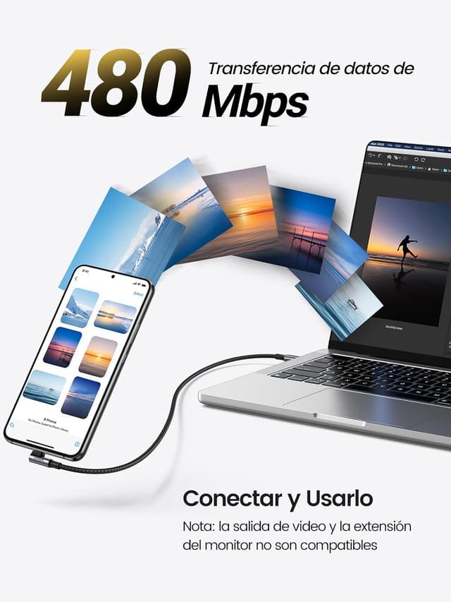 Thumbnail 4 de UGREEN Cable USB C 100W PD 3.0 ⚡ Carga Rápida 3M