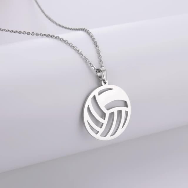Detalle 2 de Collier volleyball creux VASSAGO en acier inoxydable – bijou sportif minimaliste ajustable