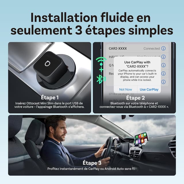Thumbnail 6 de OTTOCAST Mini Slim 2026 Amélioré CarPlay sans fil
