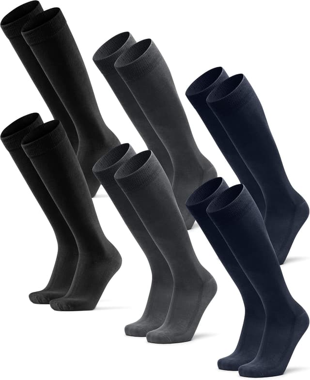 Detalle de Danish Endurance Chaussettes montantes en fibre de bambou Ultra Douce (homme/femme) – lot de 3 paires